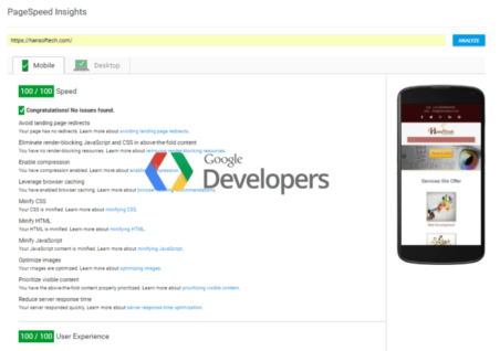 google_page_speed_insight_hansoftech_optimisation